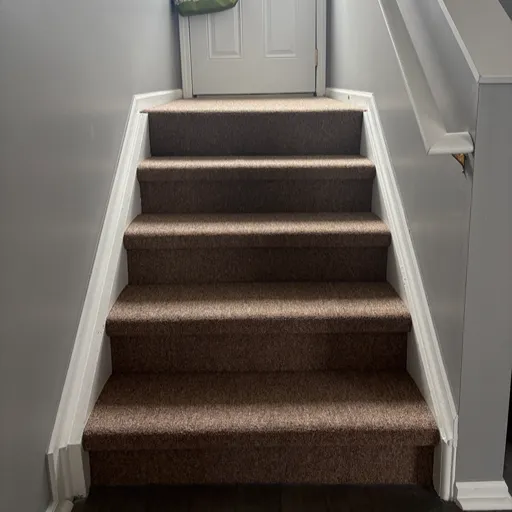 Beige stair carpeting Berber MI